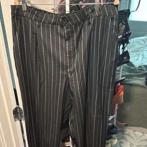 Black Pinstripe Trousers